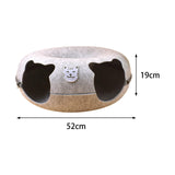 Maxbell Cat Tunnel Bed with 2 Holes Felt Interior Cat Playing Tunnel for Indoor Cats