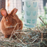 Maxbell Rabbit Hay Feeder Rack Durable Cage Pet Feeding Bowl for Gerbils Ferret Pets Blue