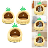 Maxbell Semi Enclosed Cat Nest with Playing Ball Soft Comfortable Pet House for Cats