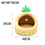 Maxbell Semi Enclosed Cat Nest with Playing Ball Soft Comfortable Pet House for Cats