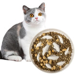 Maxbell Dog Slow Feeder Bowl Portable Pet Dog Bowl for Small Medium Dogs Puppy White