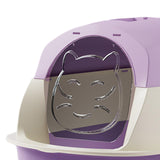 Maxbell Hooded Cat Litter Boxes Enclosed and Covered Cat Toilet Removable Kitten Potty Violet