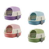 Maxbell Hooded Cat Litter Boxes Enclosed and Covered Cat Toilet Removable Kitten Potty Violet
