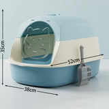 Maxbell Hooded Cat Litter Boxes Enclosed and Covered Cat Toilet Removable Kitten Potty Blue
