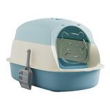 Maxbell Hooded Cat Litter Boxes Enclosed and Covered Cat Toilet Removable Kitten Potty Blue