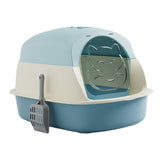 Maxbell Hooded Cat Litter Boxes Enclosed and Covered Cat Toilet Removable Kitten Potty Blue