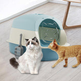 Maxbell Hooded Cat Litter Boxes Enclosed and Covered Cat Toilet Removable Kitten Potty Blue