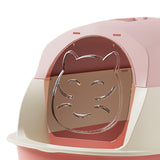 Maxbell Hooded Cat Litter Boxes Enclosed and Covered Cat Toilet Removable Kitten Potty Pink