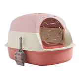 Maxbell Hooded Cat Litter Boxes Enclosed and Covered Cat Toilet Removable Kitten Potty Pink