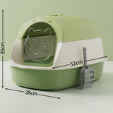 Maxbell Hooded Cat Litter Boxes Enclosed and Covered Cat Toilet Removable Kitten Potty Green