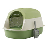 Maxbell Hooded Cat Litter Boxes Enclosed and Covered Cat Toilet Removable Kitten Potty Green