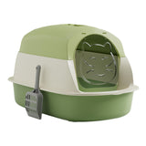 Maxbell Hooded Cat Litter Boxes Enclosed and Covered Cat Toilet Removable Kitten Potty Green