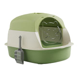 Maxbell Hooded Cat Litter Boxes Enclosed and Covered Cat Toilet Removable Kitten Potty Green