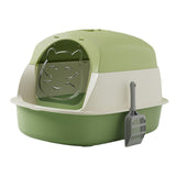 Maxbell Hooded Cat Litter Boxes Enclosed and Covered Cat Toilet Removable Kitten Potty Green