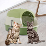 Maxbell Hooded Cat Litter Boxes Enclosed and Covered Cat Toilet Removable Kitten Potty Green