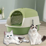 Maxbell Hooded Cat Litter Boxes Enclosed and Covered Cat Toilet Removable Kitten Potty Green