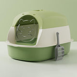 Maxbell Hooded Cat Litter Boxes Enclosed and Covered Cat Toilet Removable Kitten Potty Green