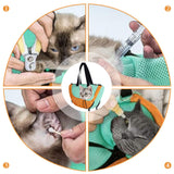 Maxbell Cat Washing Bag Anti Scratch for Nail Cutting Short Trips Cats Daily Bathing orange green