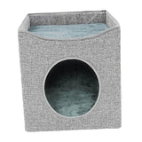 Maxbell Cat Bed Kitten Tent with Removable Cushion Cat Hideaway for Kitty Cat Kitten Gray