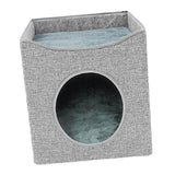 Maxbell Cat Bed Kitten Tent with Removable Cushion Cat Hideaway for Kitty Cat Kitten Gray