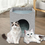 Maxbell Cat Bed Kitten Tent with Removable Cushion Cat Hideaway for Kitty Cat Kitten Gray