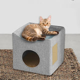 Maxbell Cat Bed Kitten Tent with Removable Cushion Cat Hideaway for Kitty Cat Kitten Gray