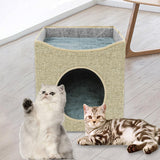 Maxbell Cat Bed Kitten Tent with Removable Cushion Cat Hideaway for Kitty Cat Kitten Apricot