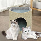 Maxbell Cat Bed Kitten Tent with Removable Cushion Cat Hideaway for Kitty Cat Kitten Apricot