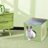 Maxbell Cat Bed Kitten Tent with Removable Cushion Cat Hideaway for Kitty Cat Kitten Light green