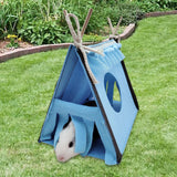 Maxbell Guinea Pig Hideaway Small Animal Tunnel for Hedgehogs Small Animal Beds Mice blue