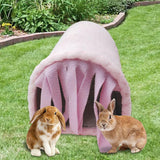 Maxbell Guinea Pig Hideout Habitats Small Animals Tunnel for Chinchilla Mice Ferrets Pink