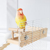 Maxbell Bird Perch Platform with Ladder Wood Perch Stand for Small Birds Chinchillas