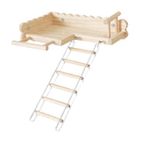 Maxbell Bird Perch Platform with Ladder Wood Perch Stand for Small Birds Chinchillas