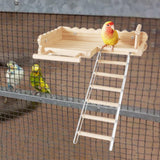 Maxbell Bird Perch Platform with Ladder Wood Perch Stand for Small Birds Chinchillas