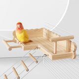 Maxbell Bird Perch Platform with Ladder Wood Perch Stand for Small Birds Chinchillas