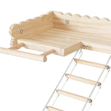 Maxbell Bird Perch Platform with Ladder Wood Perch Stand for Small Birds Chinchillas