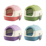 Maxbell Hooded Cat Litter Box with Lid Sandbox Fully Enclosed Cat Toilet Extra Large violet