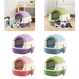 Maxbell Hooded Cat Litter Box with Lid Sandbox Fully Enclosed Cat Toilet Extra Large violet