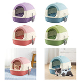 Maxbell Hooded Cat Litter Box with Lid Sandbox Fully Enclosed Cat Toilet Extra Large violet