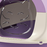 Maxbell Hooded Cat Litter Box with Lid Sandbox Fully Enclosed Cat Toilet Extra Large violet