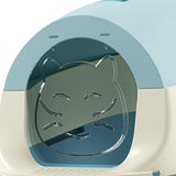 Maxbell Hooded Cat Litter Box with Lid Sandbox Fully Enclosed Cat Toilet Extra Large blue