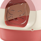 Maxbell Hooded Cat Litter Box with Lid Sandbox Fully Enclosed Cat Toilet Extra Large pink