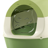 Maxbell Hooded Cat Litter Box with Lid Sandbox Fully Enclosed Cat Toilet Extra Large green