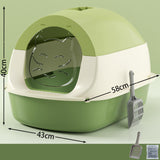 Maxbell Hooded Cat Litter Box with Lid Sandbox Fully Enclosed Cat Toilet Extra Large green