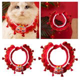 Maxbell New Year Cat Collar Handwoven Crochet Bib for Small Medium Dogs Puppy Kitten M