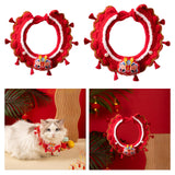 Maxbell New Year Cat Collar Handwoven Crochet Bib for Small Medium Dogs Puppy Kitten M