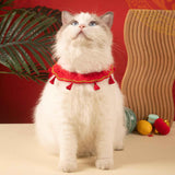 Maxbell New Year Cat Collar Handwoven Crochet Bib for Small Medium Dogs Puppy Kitten M