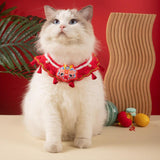 Maxbell New Year Cat Collar Handwoven Crochet Bib for Small Medium Dogs Puppy Kitten M