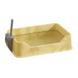 Maxbell Dog Litter Pan with Spoon Cage Litter Pan for Chinchillas Puppy Pet Supplies Yellow