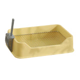 Maxbell Dog Litter Pan with Spoon Cage Litter Pan for Chinchillas Puppy Pet Supplies Yellow